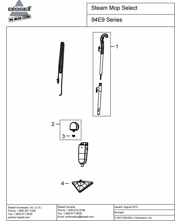 Bissell 94E9T exploded schematic diagram (page 1)