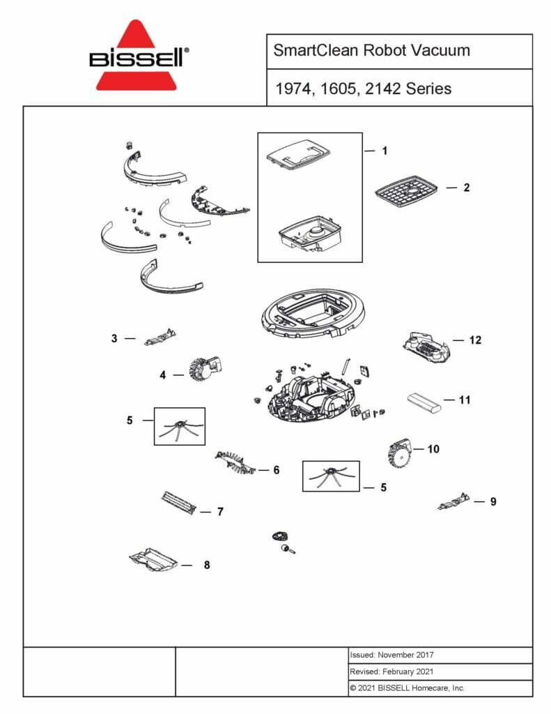 Bissell 16059 exploded schematic diagram (page 1)