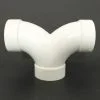 3 way 90 degree PVC fitting for 2" central vacuum pipe in built in installation