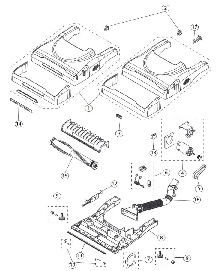 Parts book and Schematics for Riccar Models R25S R25D R25P VacuumsRUs