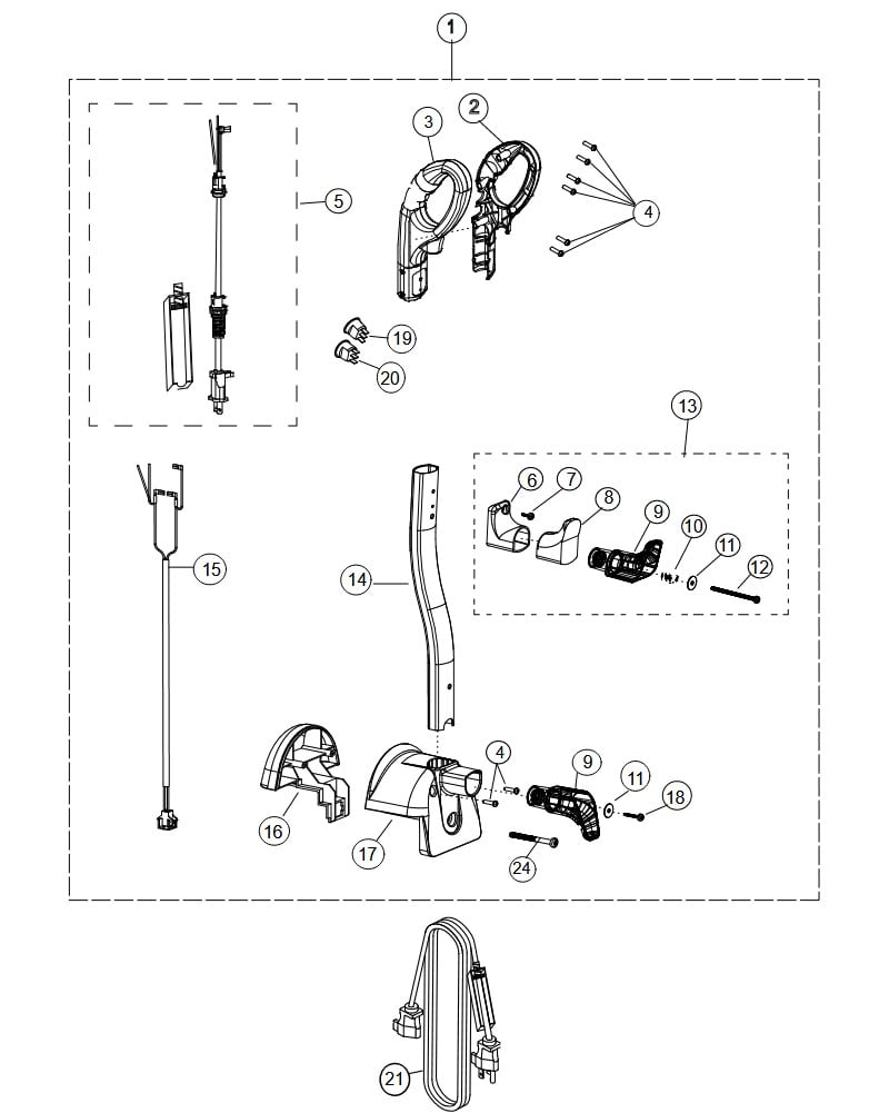 Parts book and Schematics for Riccar Vibrance Models VIBPBP.2 VIBCBP.1 VacuumsRUs