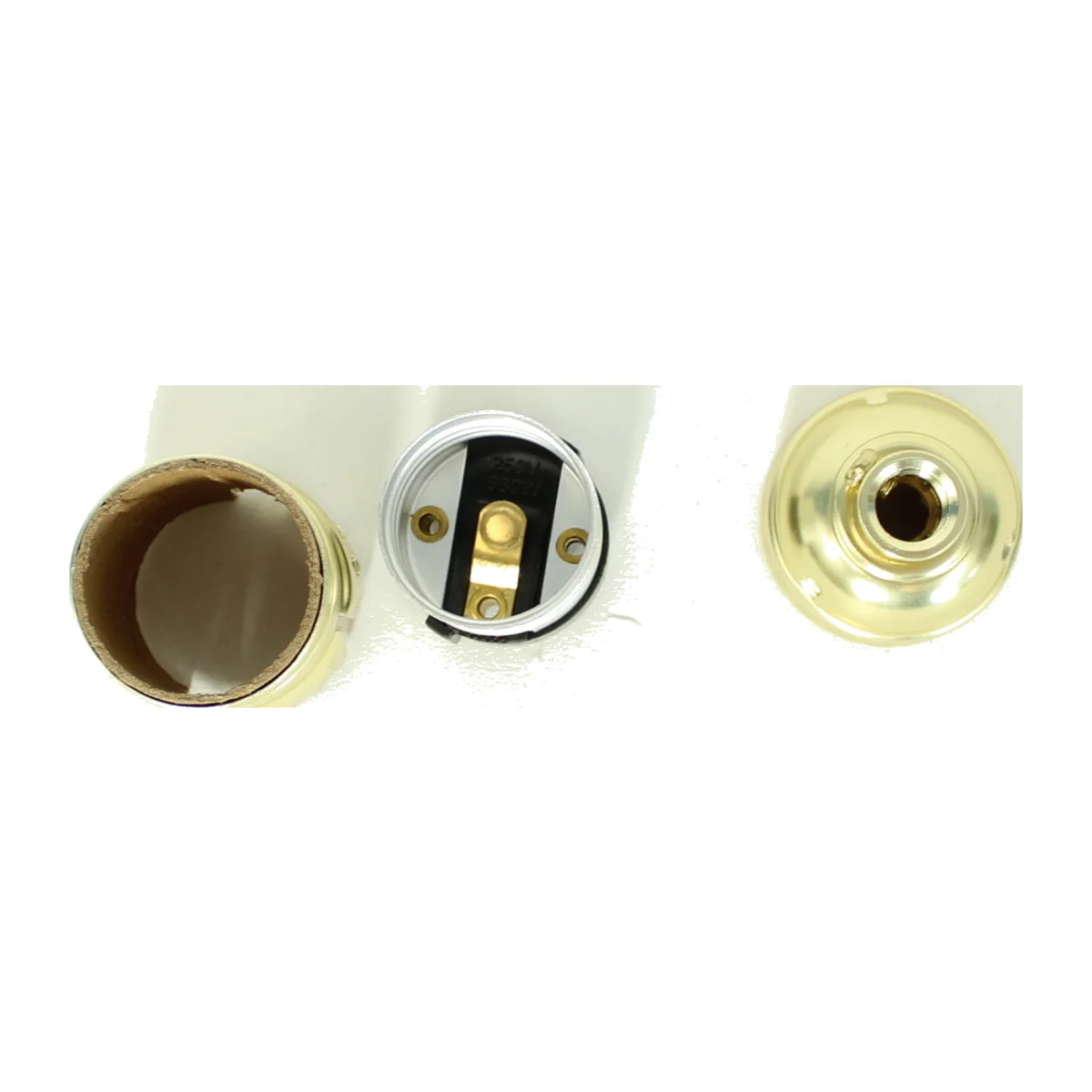 Keyless Brass Plated E26 Lamp Socket 1/8 IPS w/ Cat and Set Screw - Short Socket Type - Image 2