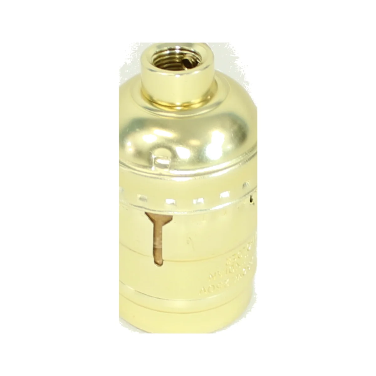 Keyless Brass Plated E26 Lamp Socket 1/8 IPS w/ Cat and Set Screw - Short Socket Type - Image 6