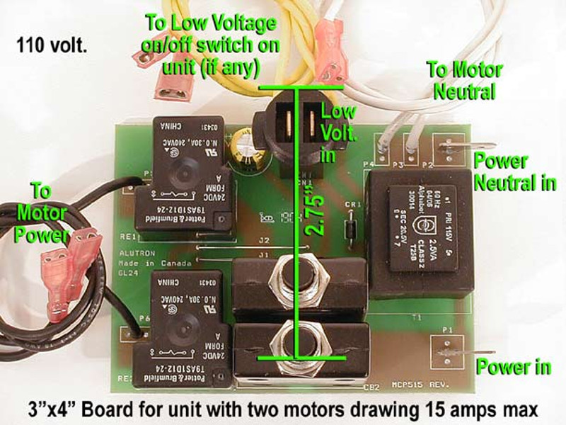 Control Module, Dual Motor 15 Amp 2 Motor 120 Volt Part Number: 235M for Electrolux