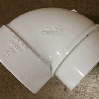 Fitting, White Short 90 Ell Spigot Part Number: 765507W for Electrolux
