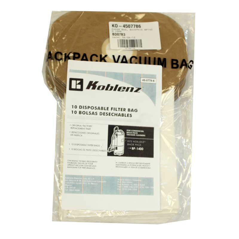 Paper Bag, Backpack BP1400 10 Pk Part Number: 45-0778-6 for Koblenz