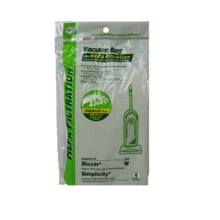 Paper Bag, Brilliance Synchrony Type W HEPA 6Pk Part Number: 486897 for Riccar/Simplicity Replacement
