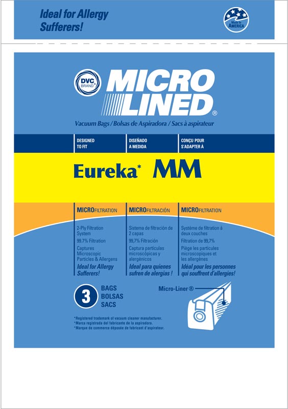 Eureka Type MM Paper Bags 3pk Part Number: 448206 for Eureka Replacement