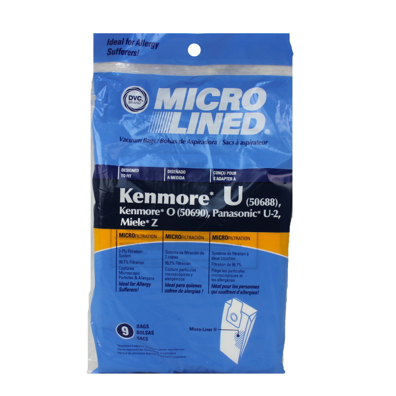 Paper Bag, DVC Kenmore 50688 Microlined 9Pk Part Number: 491135 for Kenmore Replacement