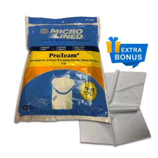 Paper Bag, DVC ProTm SuperCoach 6QT Microline 10Pk Part Number: PPT11 for Proteam Replacement