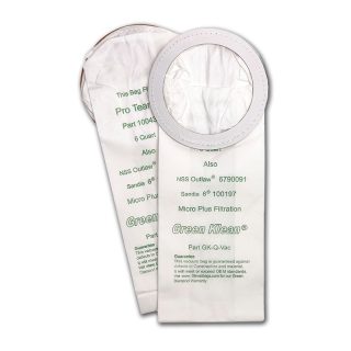 Paper Bag, GK Quarter Vac, NSS Outlaw 10 Pk Part Number: GK-Q-Vac for Proteam Replacement