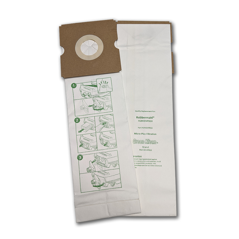 Paper Bag, GK Rubbermaid DVAC OnePass 10Pk Part Number: GK-VPB10 for Rubbermaid Replacement