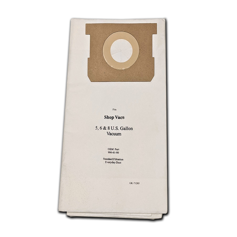Paper Bag, GK Shop Vac 5-8 gal 712-05 3Pk Part Number: GK-71205 for Shop Vac Replacement