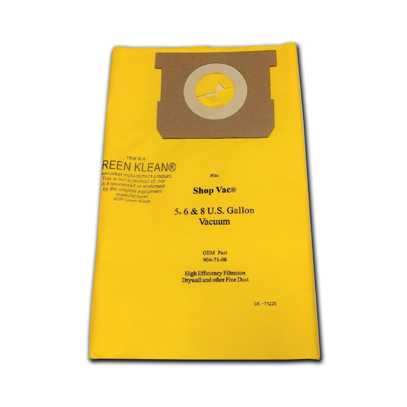 Paper Bag, GK Shop Vac 5-8 gal 712-25 2Pk Part Number: GK-71225 for Shop Vac Replacement