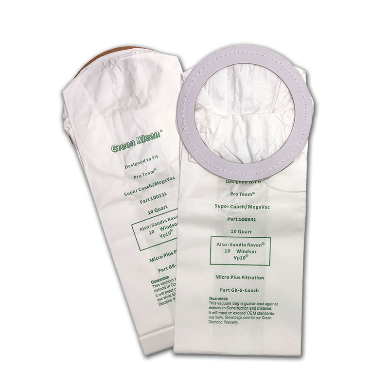 Paper Bag, GK SuperC, MegaV 10QT Backpk Micro 10Pk Part Number: GK-S-Coach for Proteam Replacement
