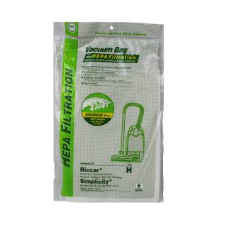 Paper Bag, HEPA 1400/1500/1700 Cinch White 6Pk Part Number: 486828 for Riccar/Simplicity Replacement