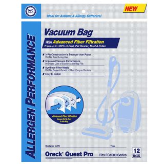 Paper Bag, Oreck Quest Pro Synthetic 12Pk Part Number: 471611 for Oreck Replacement