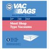 Paper Bag, Shop Vac Most Canisters DVC 5+1pk Part Number: 405515 for Shop Vac Replacement