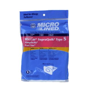 Paper Bag, Supraquik Fastvac Type S DVC Microl 6PK Part Number: 486323 for Riccar/Simplicity Replacement