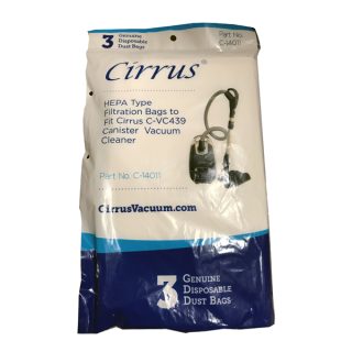 Paper Bag, VC439 Canister 3Pk HEPA Cloth Type Part Number: 401020 for Cirrus