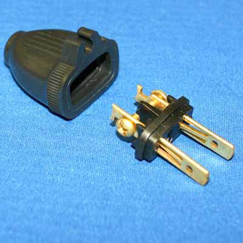 Plug, Black Male W/Cord Holder 2-Wire Import Part Number: 32-5604-61 for Fitall