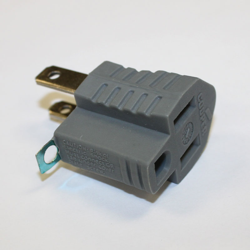 Plug, Gray Round 2-Wire Ground Adapter Part Number: 419GY for Fitall