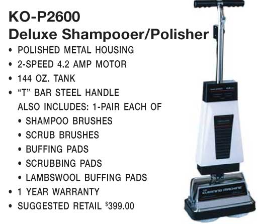 Shampooer Polisher, 144oz 2 Speed T Handle 4.2Amp Part Number: 00-2079-2 for Koblenz