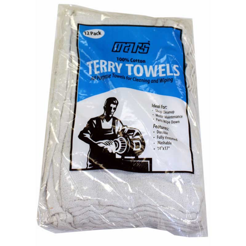 Towels, 100% Cotton Terry 14"x 17" 12Pk Part Number: 79025 for Shop Supplies