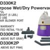 Vac, All Purpose Wet/Dry Canister Vacuum Gray Part Number: WD380K2B for Koblenz