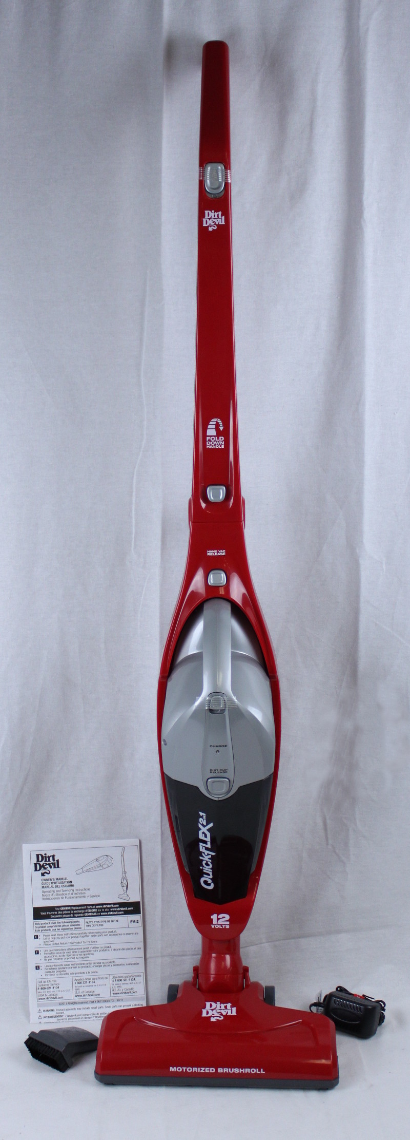 Vac, Cordless Rechargable 12V Stick Hand 2N1 Red Part Number: BD20050 for Royal