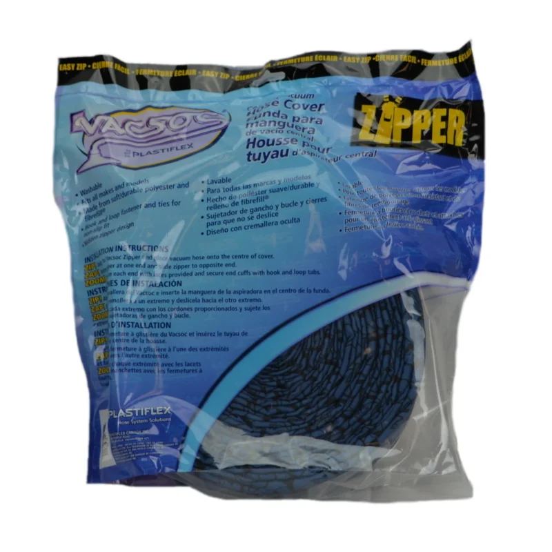 Vacsock, 35' Blue Padded W/ Zipper Sock Part Number: VS-PZBL35 for Fitall