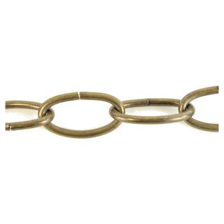 1/8in Steel Oval Lamp Chain Antique Brass Finish - Sold by the Foot