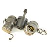 Dual socket dark brass lamp socket set pull chain