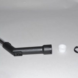 Curved Hose End-1 1/4'' Metal W/Repair Kit/Black For: fit all, residential
