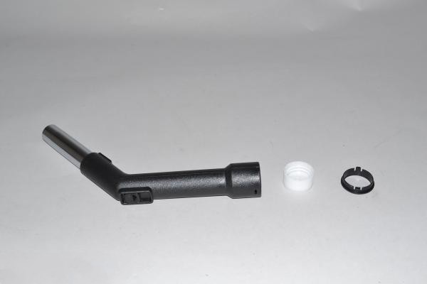 Curved Hose End-1 1/4'' Metal W/Repair Kit/Black For: fit all, residential