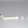 Curved Hose End-1 1/4'' Metal W/Repair Kit/White For: fit all, residential