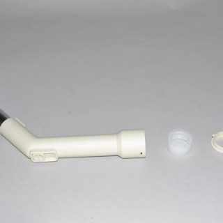 Curved Hose End-1 1/4'' Metal W/Repair Kit/White For: fit all, residential