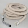 Hose Complete-30Ft - White - Central Vac - W/Button For: fit all, central vac