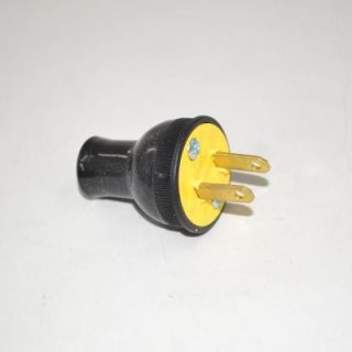 Male Plug-Round-(Spring Action)-Black For: fit all, residential