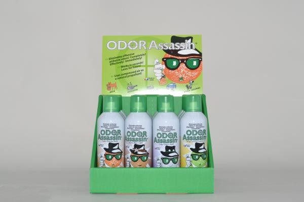 Odor Assassin - 12Pk-6Oz - Cans - 4 Scents
Contains - Orange - Lemon - Crisp Cotton - Vanilla Bean For: odor assassin