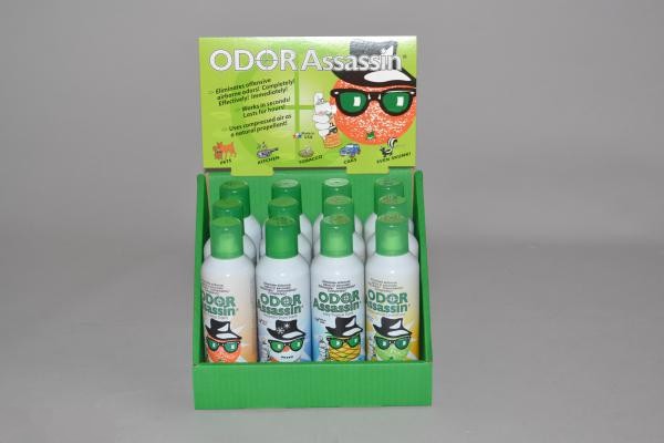 Odor Assassin - 12Pk-6Oz - Cans - 4 Scents
Contains - Orange - Lemon - Mountain Snow - Juicy Tropical For: odor assassin