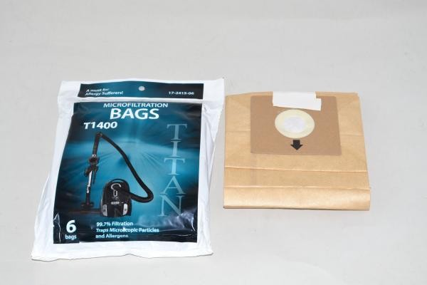 Paper Bag-Titan T1400 Compact Canister - 6Pk
Micro Filtration For: titan