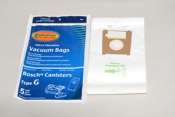 Paper Bags-Bosch - G - 5Pk - Compact Canister
Microfiltration For: bosch