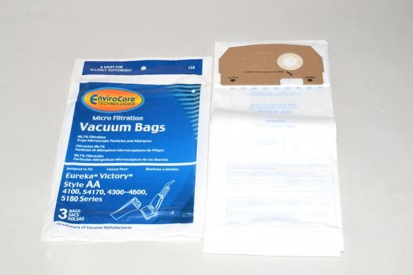 Paper Bags-Eureka - Aa - 3Pk - Upright - Micro
Envirocare - Repl For: eureka,sanitaire
