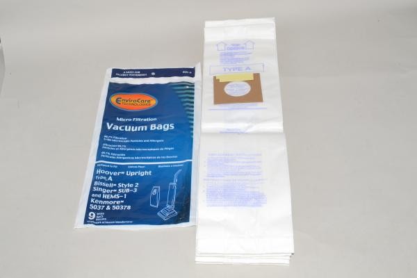 Paper Bags-Hoover - A - 9Pk - Upright - Micro For: envirocare
