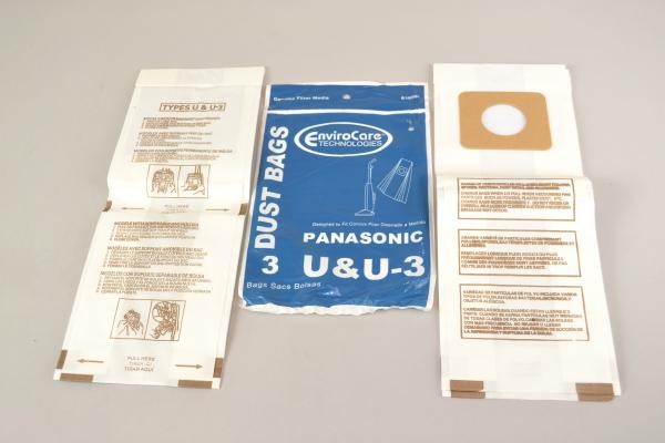 Paper Bags-Panasonic - U-3 - 3Pk - Enviro - Upright For: panasonic