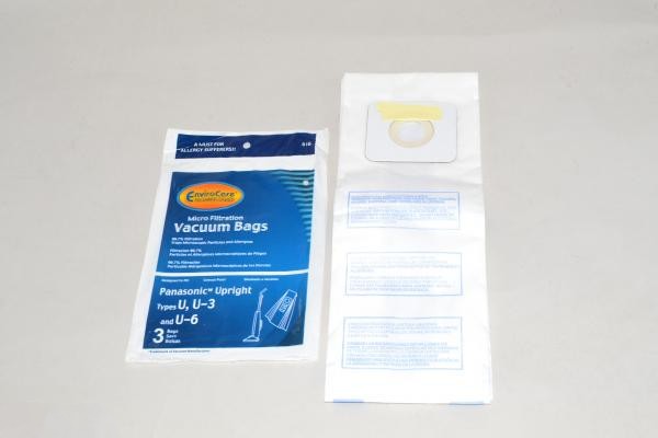 Paper Bags-Panasonic - U-3 - U-6 - 3Pk - Micro - Enviro - Upt For: panasonic