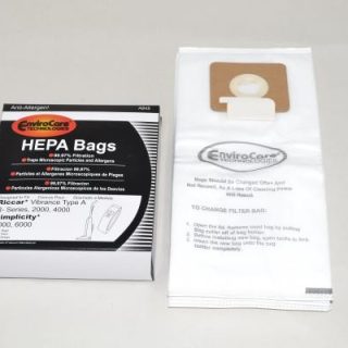 Paper Bags-Riccar - A - 6Pk - Simplicity - Allergen - Upr.
Fits 2000 - 4000 - 6000 Series For: simplicity/riccar