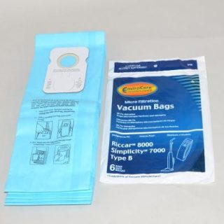 Paper Bags-Riccar - Simplicity - B - 6Pk - Micro
Envirocare - Repl - 7000 - 8000 For: simplicity/riccar
