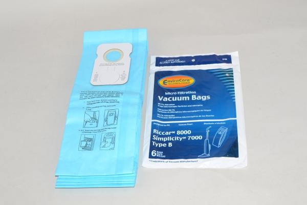 Paper Bags-Riccar - Simplicity - B - 6Pk - Micro
Envirocare - Repl - 7000 - 8000 For: simplicity/riccar
